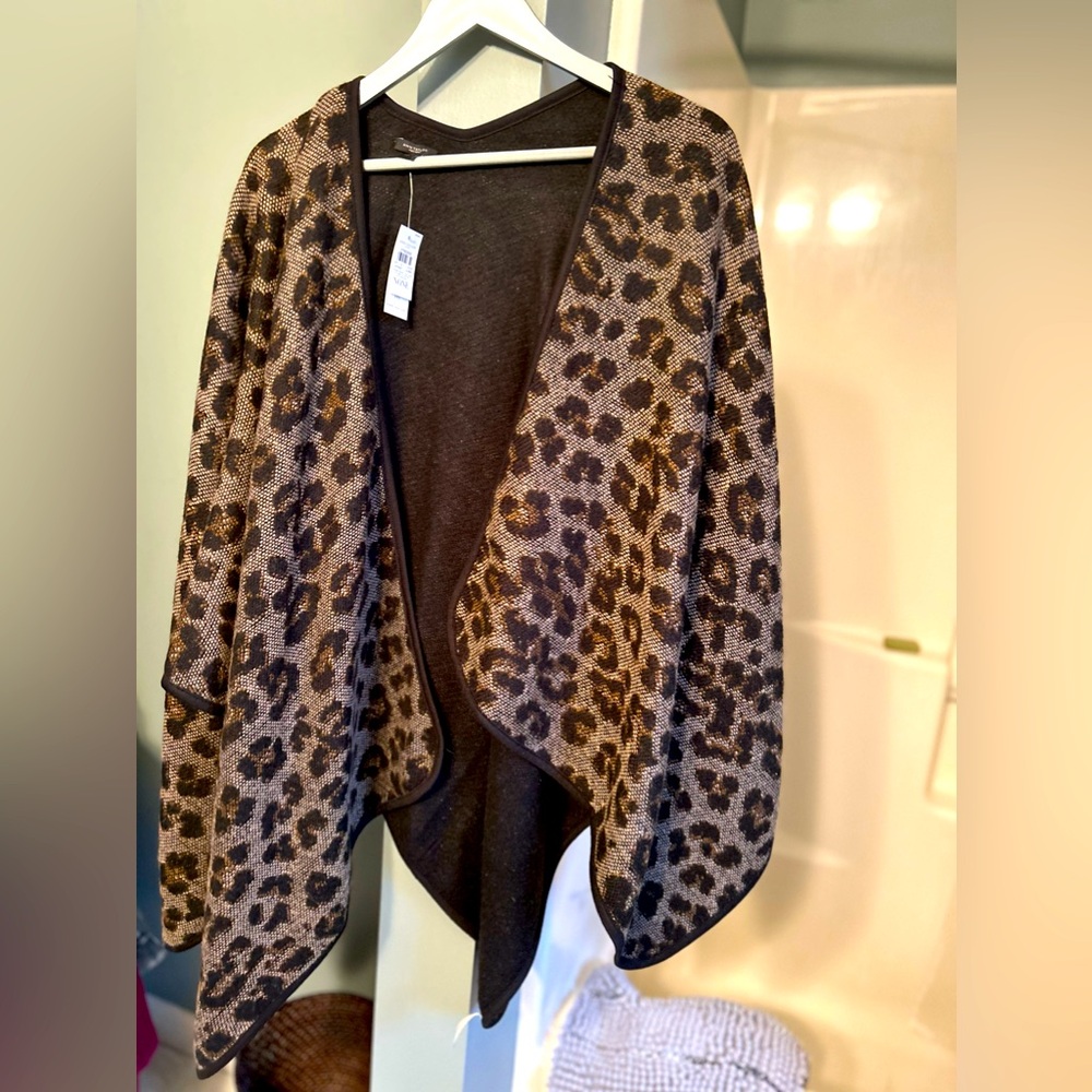 Reversible animal print shawl.